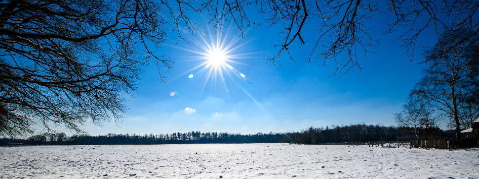zonnige dag tijdens de winter