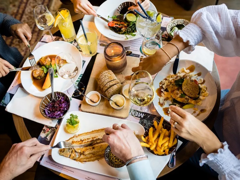 Delicious dishes on a table at Humphrey's