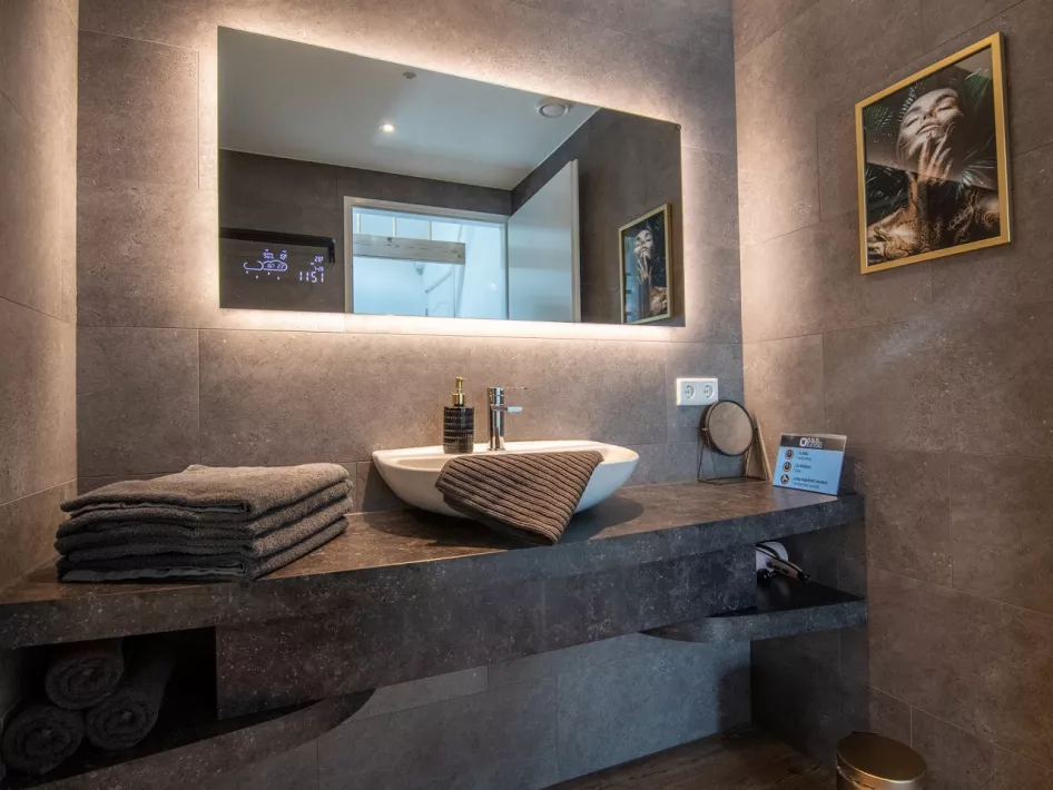 The bathroom belonging to the Mirror Room