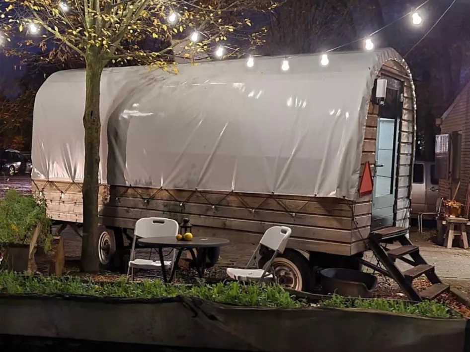 Bergemo Sleeping in Tractor Wagon