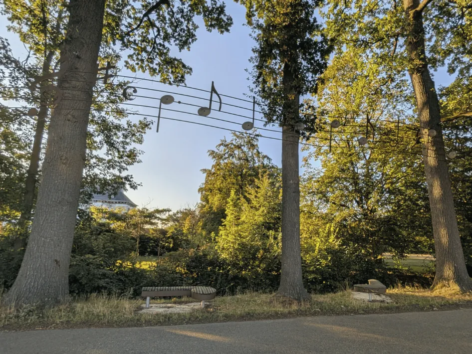 Musicnotes hanging in trees