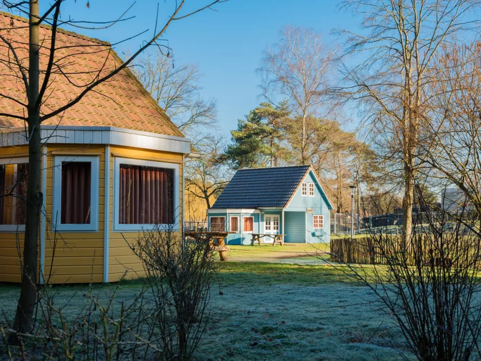 De vakantiebungalows die ook te huren zijn bij camping de Heldense Bossen
