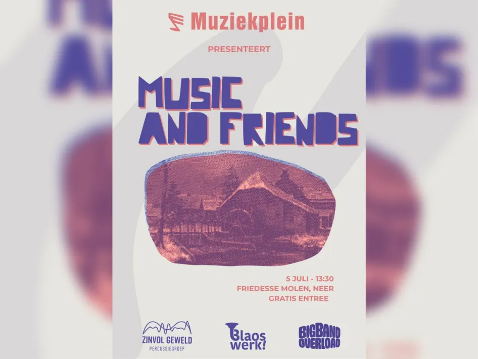 Poster van het muziekevenement Music & Friends