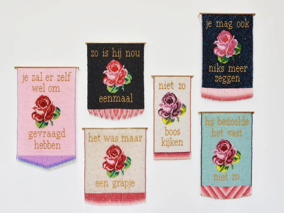Vaandels gemaakt in de workshop activistische vaandels maken