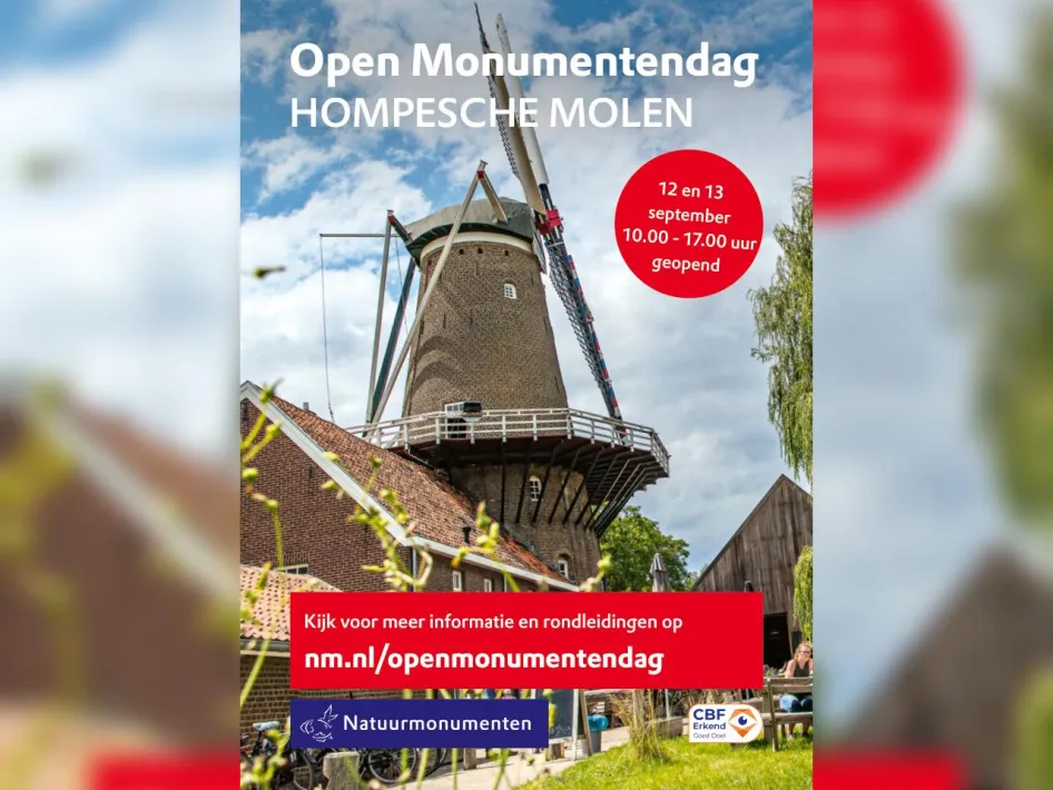 Poster van de Open Monumentendag bij de Hompesche Molen