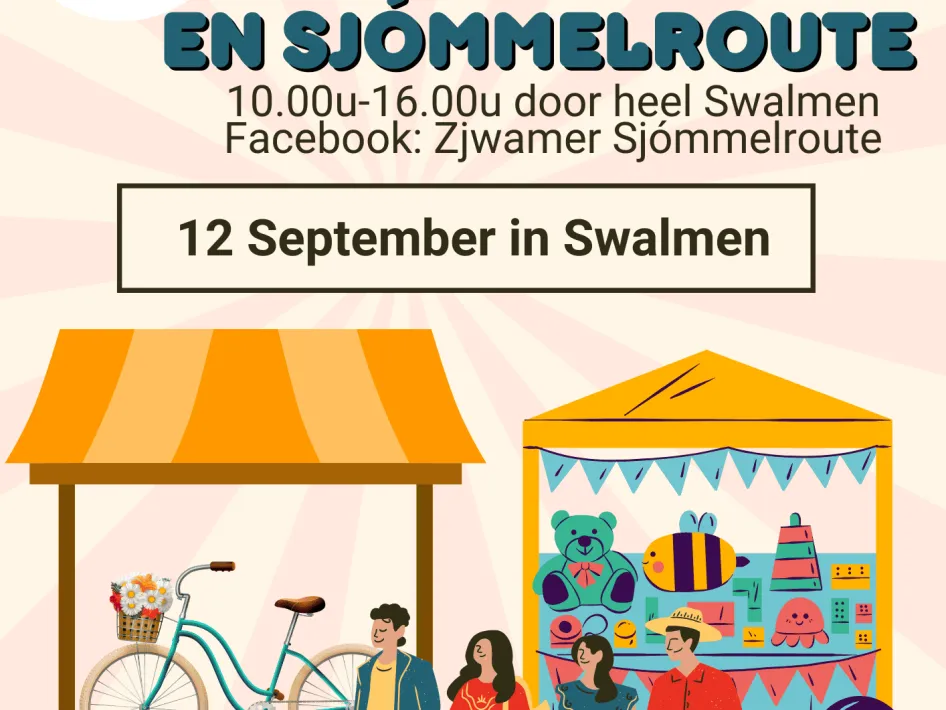 Poster van de Zjwamer Sjómmelroute en fietsenmarkt