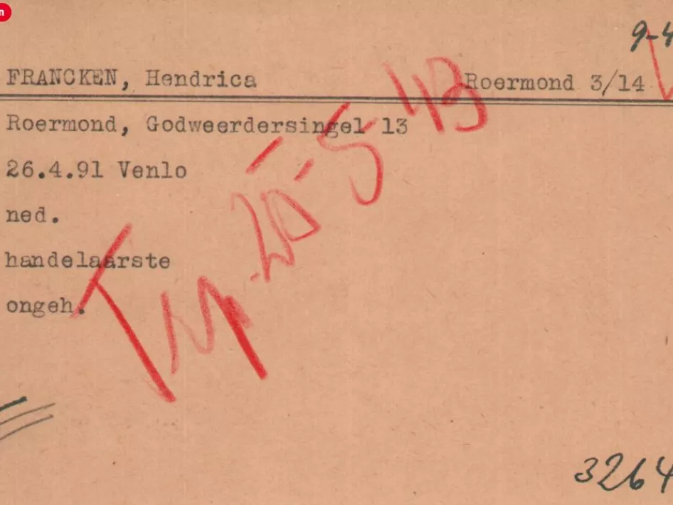 Henrica Franken Stolperstein Godsweerdersingel 13 Roermond