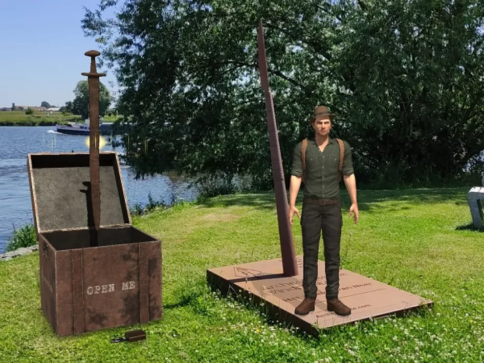 Het Zwaard van NEer - speer met archeoloog