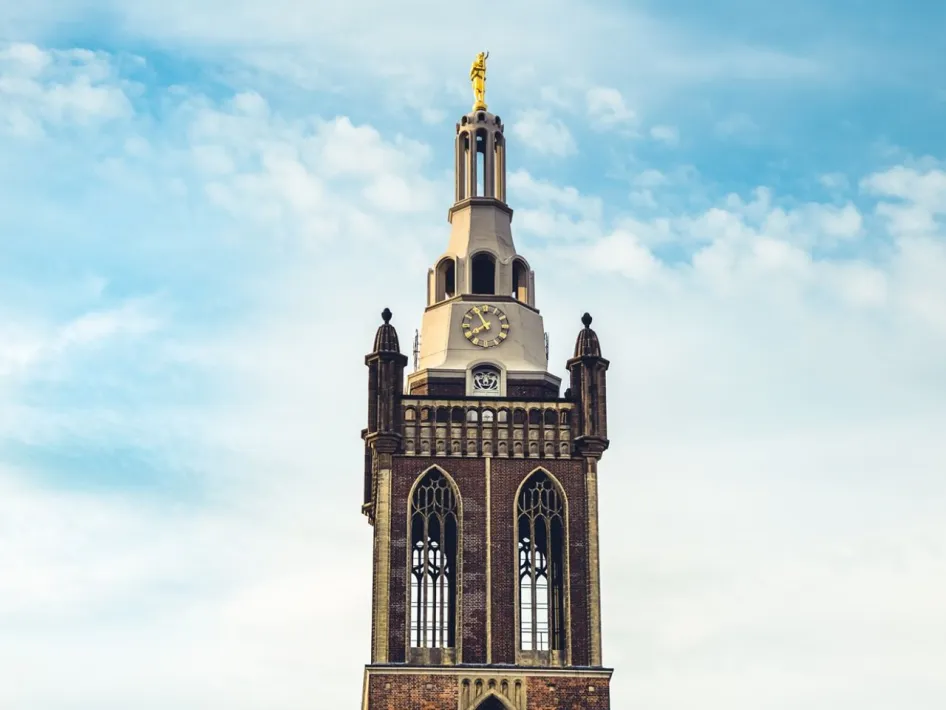 The tower of the Christoffel Cathedral in Roermond, a recognisable highlight of the Interactive Monument Tour.