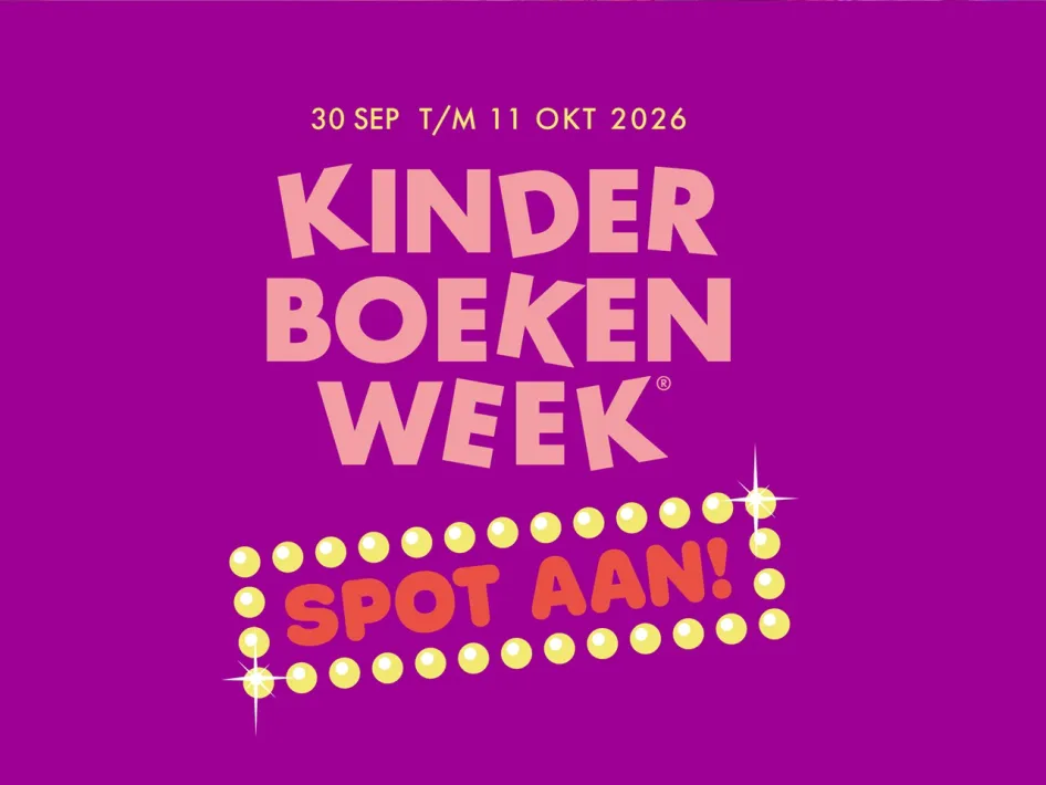 Poster met de titel en het thema van de Kinderboekenweek 2026