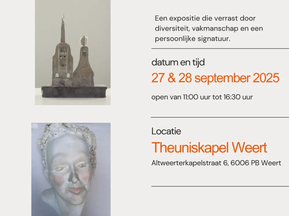 2 kunstwerken uit de expositie samen met de locatie en datum