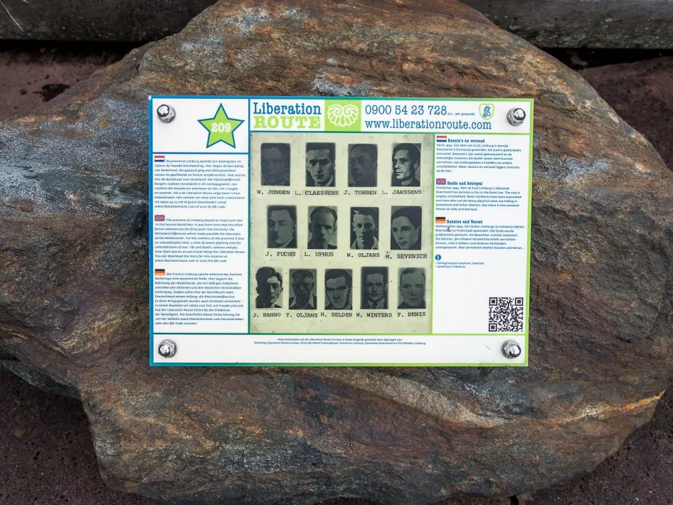 Plaque from the Liberation Route Audio Spot - Razzias and betrayal