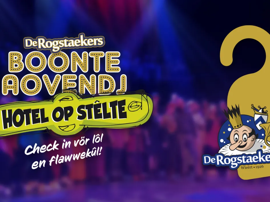 Boonte Aovendj | Hotel op Stêlte poster van de Rogstaekers
