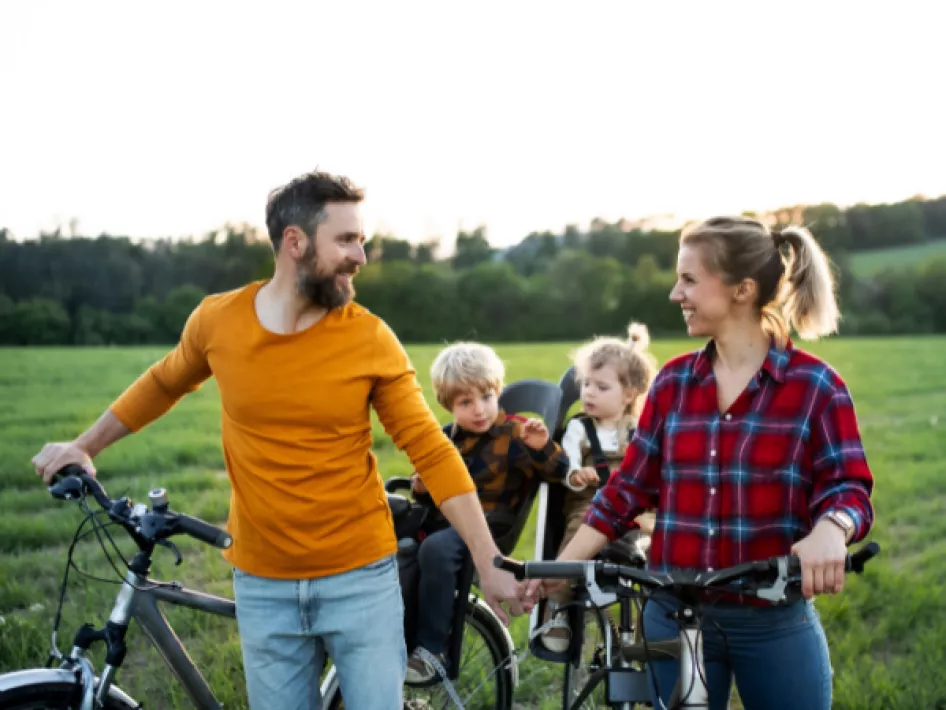 Gezin op de fiets