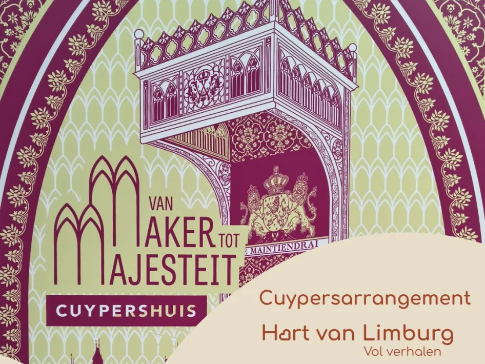 Poster van het Cuypersarrangement en de tentoonstelling van Maker tot Majesteit
