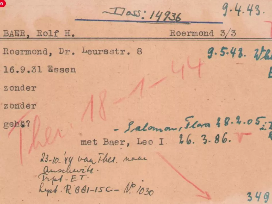 Voorkant kaart uit Cartotheek over Rolf H Baer