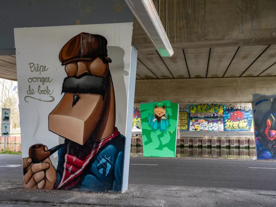 Het Zuilenkabinet in Weert, een onderdeel van de Street Art Wandeling Weert