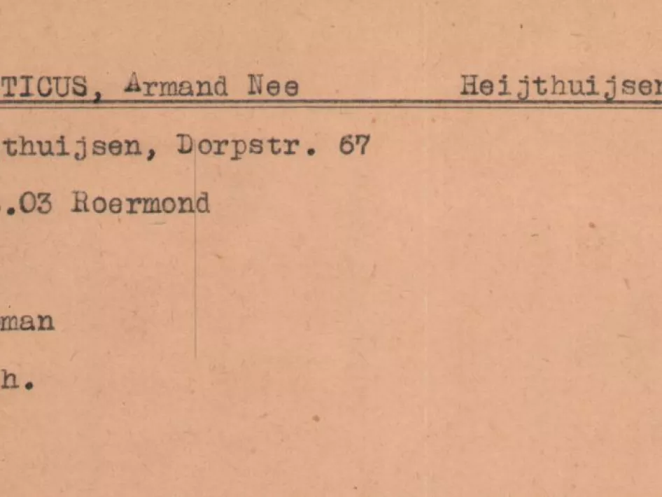 Voorkant kaart uit Cartotheek over Armand N Leviticus