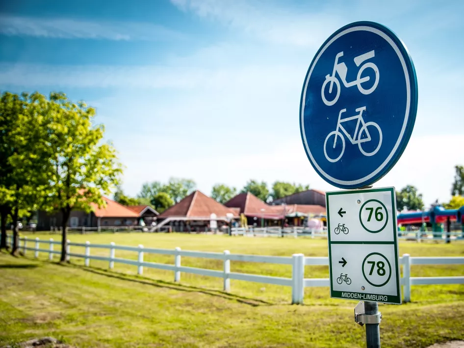 Verkeersbord van een fietspad in Weert