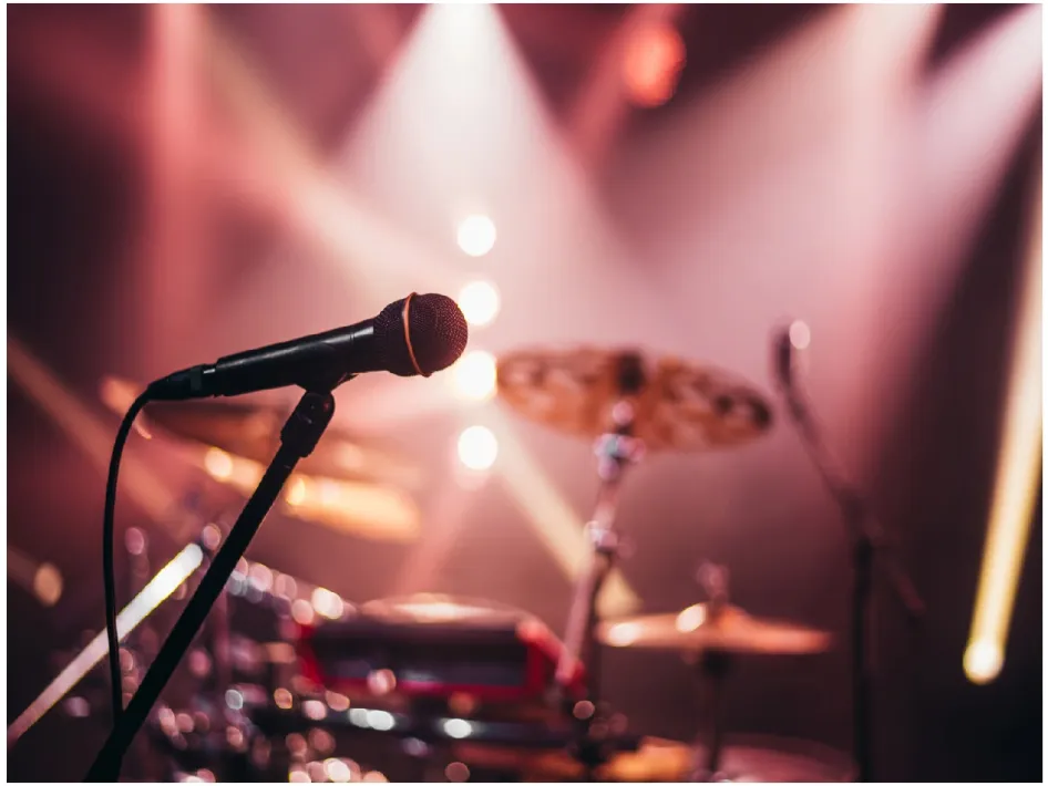 microfoon op podium voor roerdelta concert