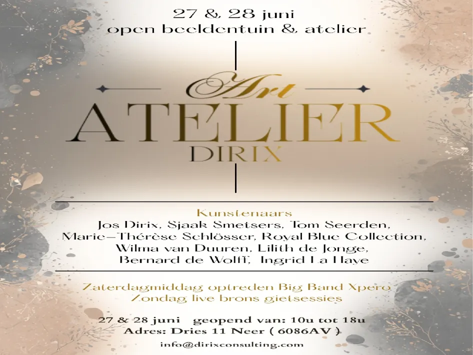 Poster van expositie art atelier dirix