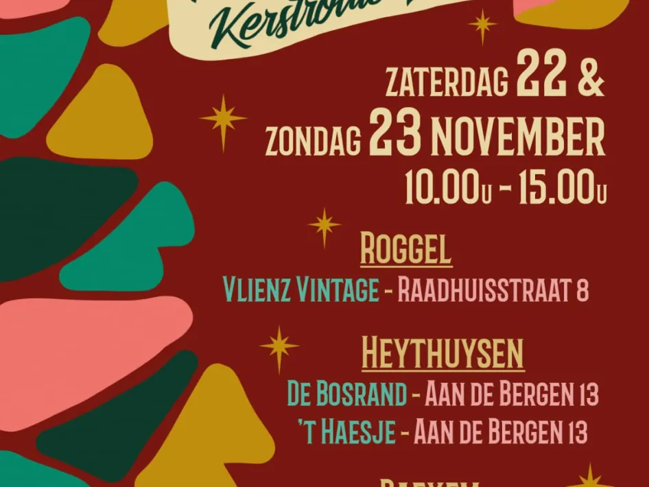 Vintage & Brocante Kerstroute Leudal poster