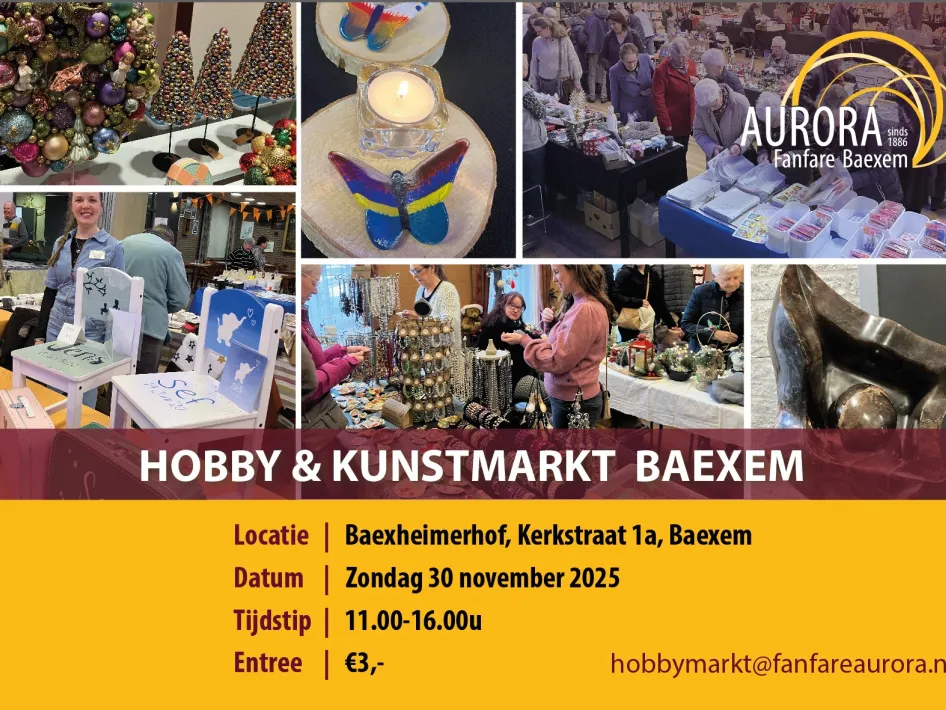 Flyer hobby en kunstmarkt Baexem