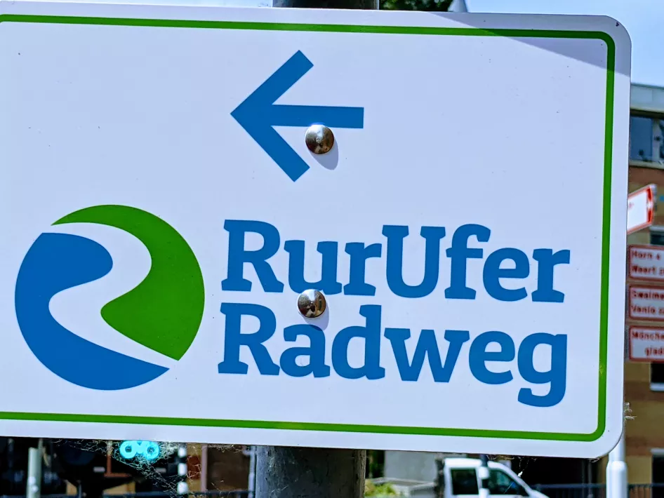 Fietsbord fot Rur Ufer Radweg