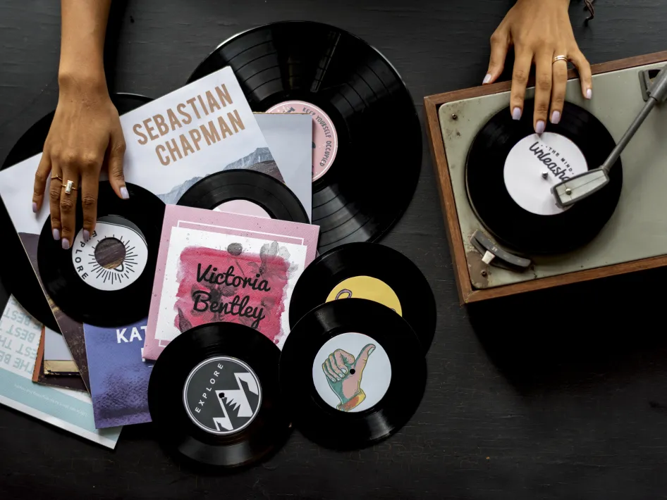 Verschillende platen bij een platenspeler