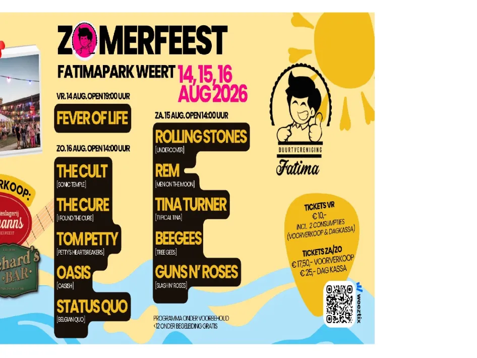 de poster van zomerfeest fatimapark in weert