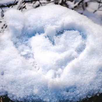 hartje in de sneeuw