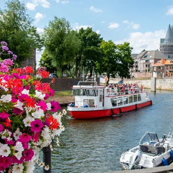 Shipping compagny de Corporaal's boat docks on the Roerkade for the daily boat tour Roermond